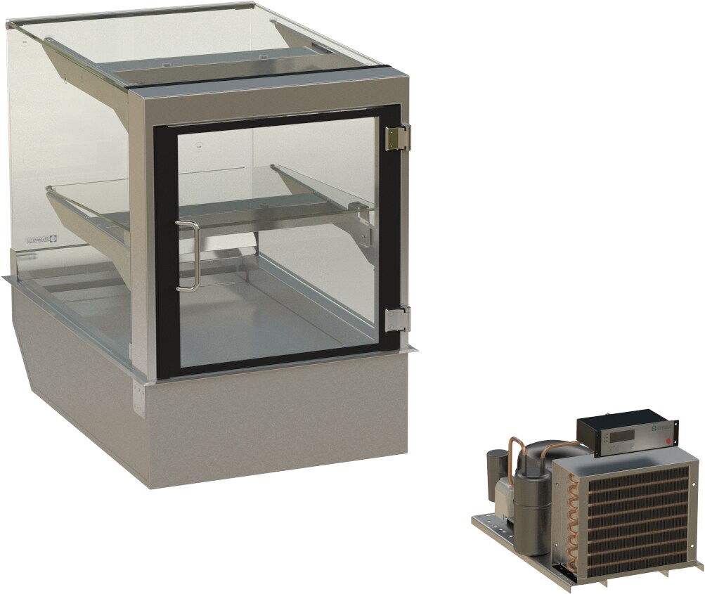 Showcase "Stockholm" eckig, für 1 KB, 2 Auslagen 530x510/200x792mm (BxHxT), Drehtür rechts steckerfertig mit Schnellkupplung Image