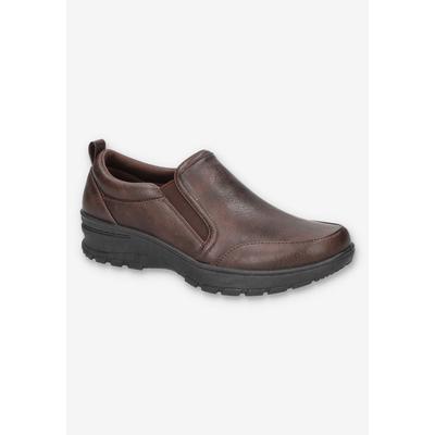 Wide Width Women's Garland Flat by Easy Street in Brown (Size 8 1/2 W)