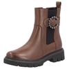 Chelseaboots REMONTE, Damen, Gr. 42, braun (nussbraun), Leder, Elastischer Einsatz, modisch, Schuhe, Blockabsatz, Businessmode, Stiefelette mit schöner Zierschnalle