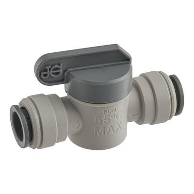 John Guest® PISV0416S 1/2" Gray Acetal Push-To-Connect Shut-Off Valve with Quarter-Turn Handle