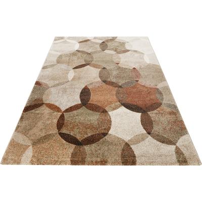 Teppich ESPRIT "Modernina ESP-3378" Gr. 4, braun (cognac, braun), B:160cm H:13mm L:225cm, Kunstfaser, Teppiche, weicher Kurzflor in modernem Design, Wohnzimmer, Schlafzimmer, bunt Image