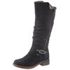 Winterstiefel RIEKER, Damen, Gr. 40, Varioschaft, schwarz, Nubuklederimitat, used, klassisch, Schuhe Bikerstiefel Damenschuh Stiefel Winterstiefel, Langschaftstiefel, Warmfutter, mit Rieker TEX Membran