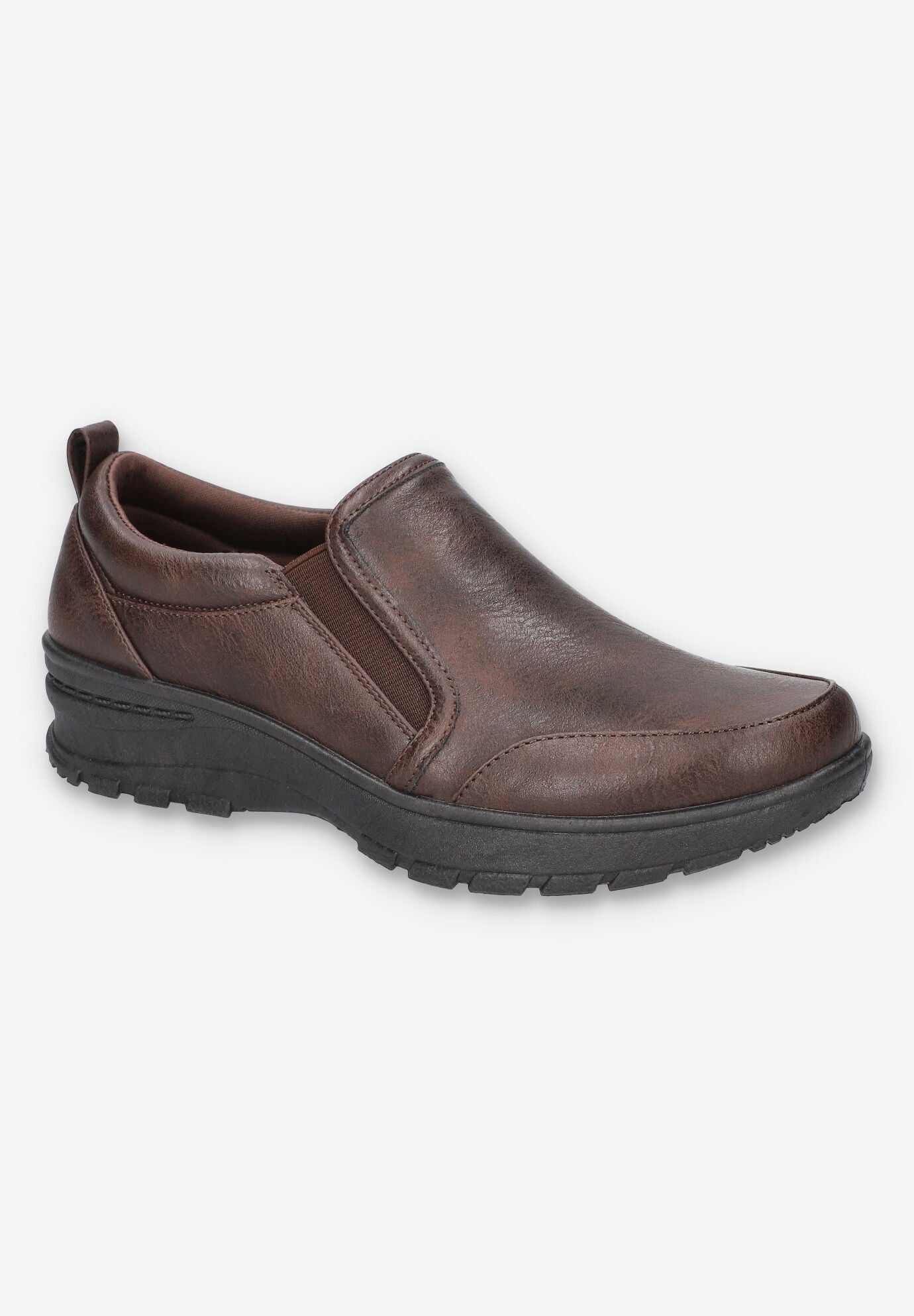 Wide Width Women's Garland Flat by Easy Street in Brown (Size 9 1/2 W)