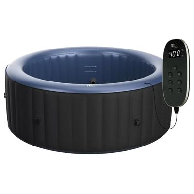 MSpa Round Inflatable Spa w/ LED Light and Remote Control, Bergen, Charcoal Grey - 57.3