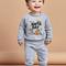 TEMU 2pcs, Birthday Boy Print Pattern Long Sleeve Crew Neck Sweatshirt + Pants Set, Trendy Versatile Set Birthday Gift, Baby Boys