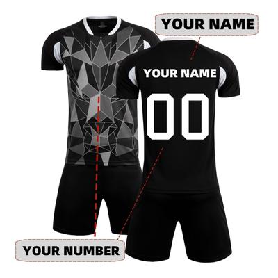 TEMU Customized Geometric Pattern 2-piece Soccer Training Set, Breathable Short Sleeve Jersey & Quick-dry Shorts, Personalized Name & Number, Kit For Summer