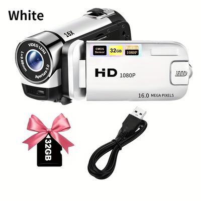 TEMU Upgraded Version Digital Camera, With 32g Card 270Â° Flip Screen Camcorder - 1080p, 16x Digital , Portable Camera, For Home, Outdoor, , Christmas Gift