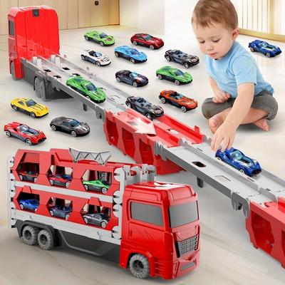 TEMU Red 61- Toy Set Car, 2 Metal & Storage - For Boys & 2-6