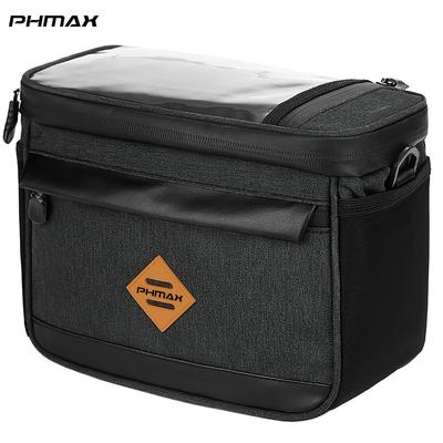 TEMU Phmax Bicycle Front Bag Insulated Bike Keep Fresh Bag Resistant Basket Bag Pannier With Bike Phone Pocket Image