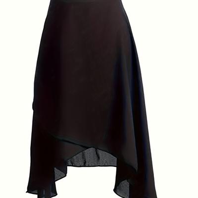 TEMU Daydance Women's Elegant Ballet Tutu Skirt - Long Wrap Chiffon, Lace- For Dancers & Image