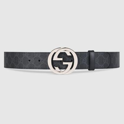 Gg Supreme Belt With G Buckle, Size 100 - Black - Gucci Belts