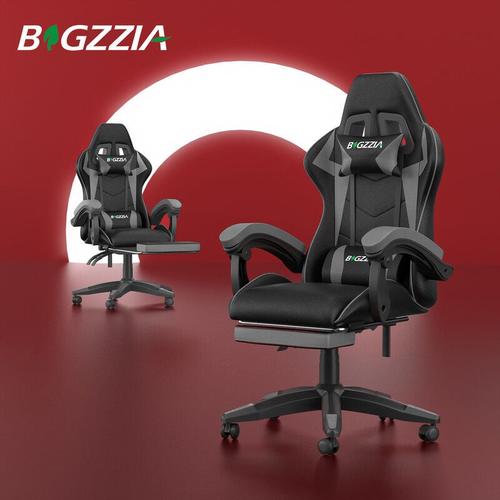 Bigzzia - Gaming Stuhle 136kg gaming Stuhl mit Fußstütze - Ergonomischer Gaming Sessel mit