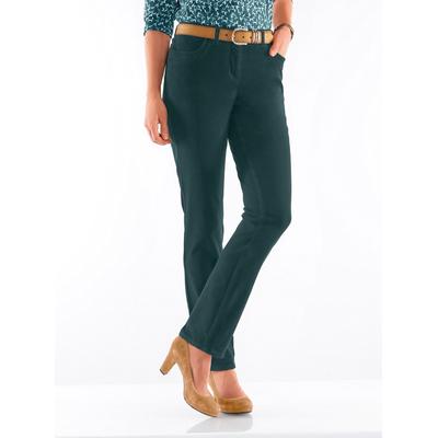 Cordhose INSPIRATIONEN, Damen, Gr. 23, Kurzgrößen, blau (petrol), 98% Baumwolle, 2% Elasthan, unifarben, lang, Hosen Image