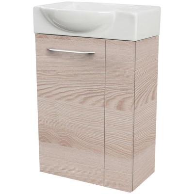 Fackelmann - b. clever sbc Gäste-WC Set 2 Teile – Waschtischunterschrank in Holz Braun mit