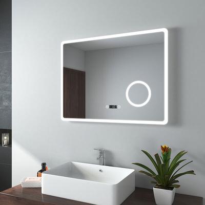 EMKE Badspiegel mit Beleuchtung, LED Wandspiegel 90x70cm (Kaltweißes Licht, Touch-Schalter, Image