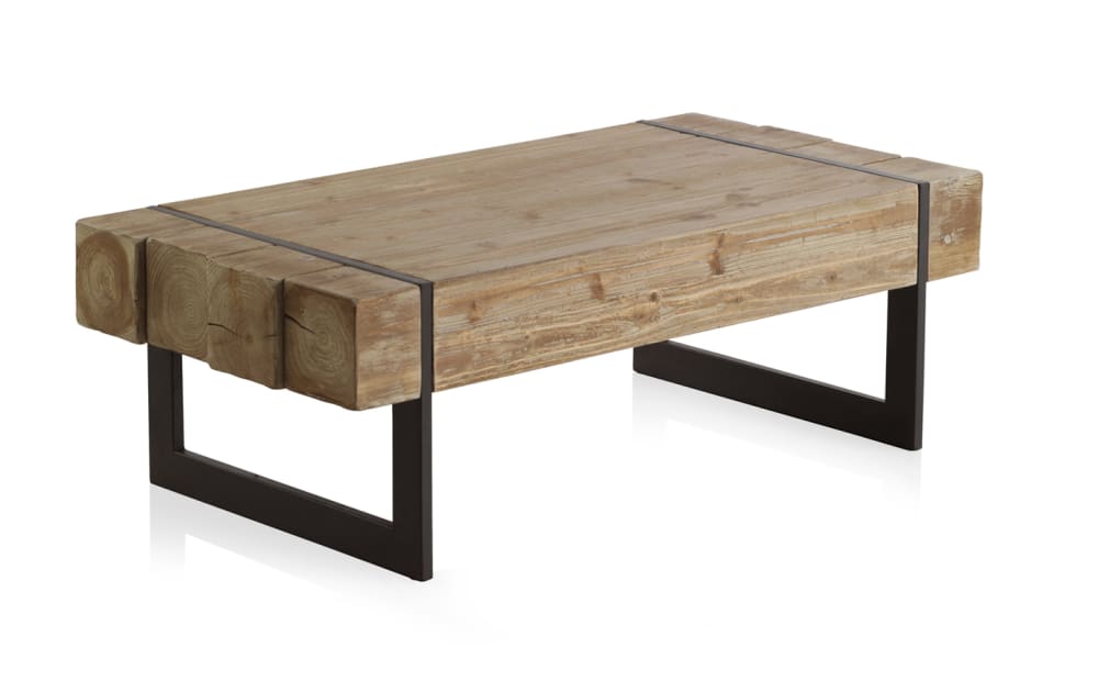Table basse en bois avec pieds en métal