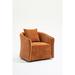 Accent Chair - Latitude Run® Wood Frame Swivel Accent Chair w/ soft Waist Cushion in Brown | 28" H X 30.25" W X 28.4" D | Wayfair