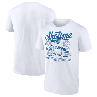 Shohei Ohtani Fanatics Herren-T-Shirt, weiß, Los Angeles Dodgers 50/50 Club Exclusive Image