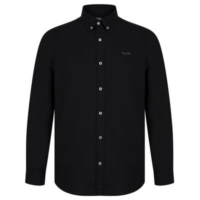 Shirts Holkham Cotton Twill Long Sleeve Shirt in Jet Black / S - Tokyo Laundry