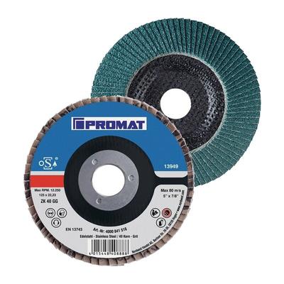 Fächerscheibe d. 125 mm Körnung 80 gekröpft inox Zirkonkorund - Promat Image
