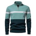 maglione di cotone di alta qualità per uomo con cerniera, collo alto, pullover da uomo, autunno inverno, maglione polo caldo a righe da uomo
