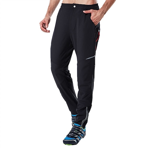 Herren Fahrradhose Einfarbig Fahhrad Hosen mit 3 Gesäßtaschen Schnelltrocknend Bequem Atmungsaktiv Sport Schwarz Bekleidung Image