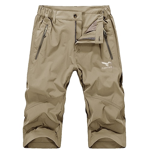 Herren Cargoshorts Wandershorts Cambat Shorts Militär Sommer Außen Normale Passform Wasserdicht Schnelltrocknend Atmungsaktiv Caprihose Elastischer Bund Dunkelgrau Schwarz Jagd Klettern Camping Image