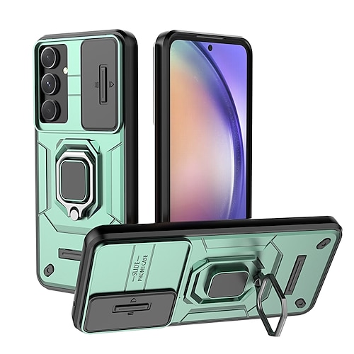 Handy Hülle Handyhüllen Für Samsung Galaxy S25 S24 S24 FE S23 Ultra Plus A55 5G A35 5G A25 A15 A14 A34 Rückseite Ringhalter Stoßfest Retro TPU PC Metall Image