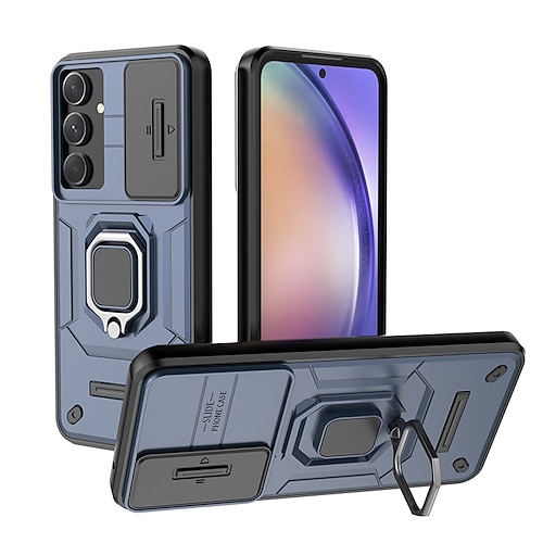 Handy Hülle Handyhüllen Für Samsung Galaxy S26 Ultra Plus S25 S24 S23 Ultra Plus S24 FE A55 5G A35 5G A25 A15 A14 Rückseite Ringhalter Stoßfest Retro TPU PC Metall Image