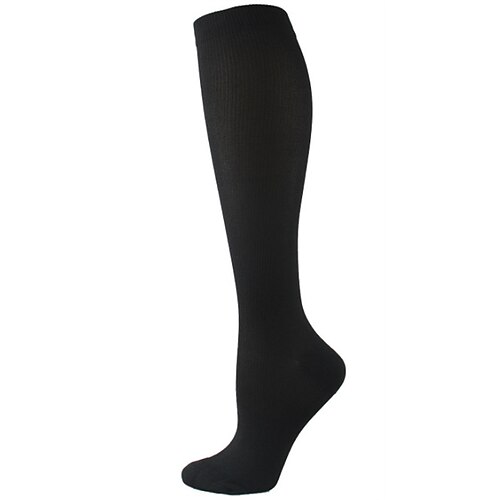 5 Paare Herren Kompressionsstrümpfe Wandersocken Außen Atmungsaktiv Weich Dehnbar Komfortabel Socken Kompressionssocken Feste Farbe Polyester Schwarz Weiß Marinenblau für Jagd Radsport / Fahhrad Image