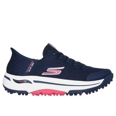Skechers Women's Slip-ins: GO GOLF Arch Fit - Line Up Shoes | Size 8.0 | Navy/Pink | Textile/Synthetic
