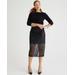 Lattice Sequin Pencil Skirt