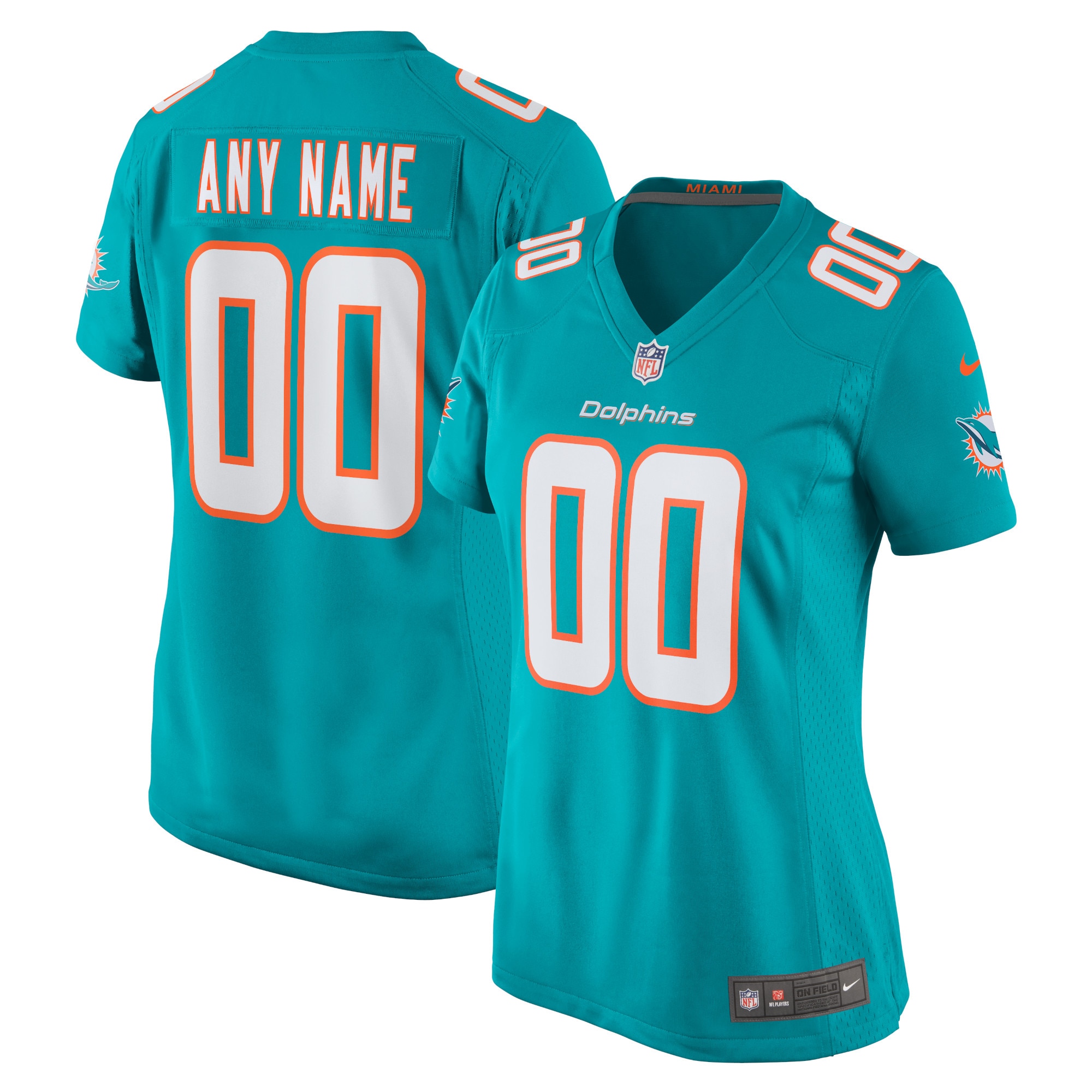 Miami Dolphins Nike Game Heimtrikot - Aqua - Personalisiert - Damen Image