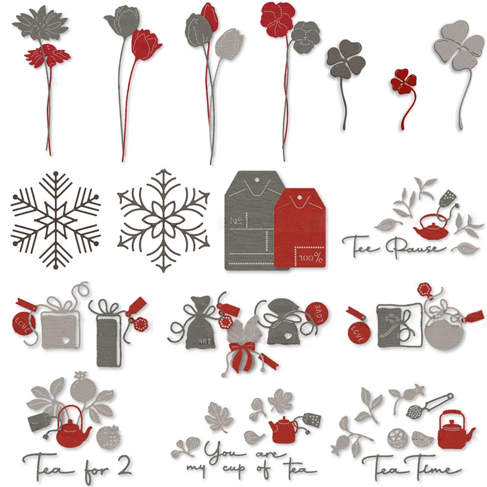 Artisanat d'étiquette de conception de fleurs 3D, matrices de découpe en métal, feuilles, heure du thé, découpé pour bricolage, scrarpbooking, cartes en papier, moule exécutif, nouveau, 2023