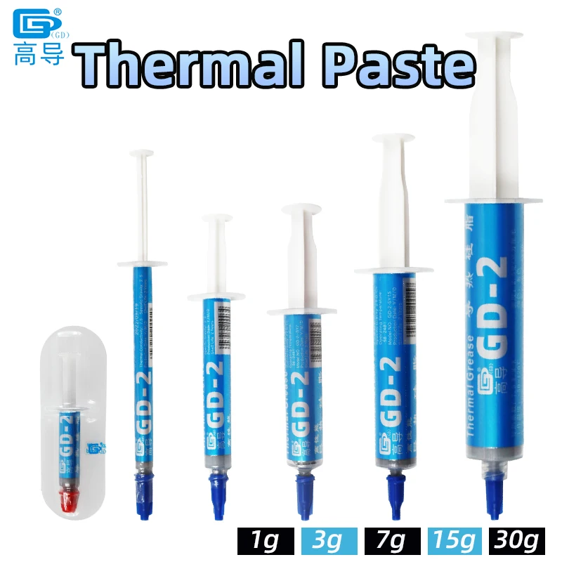 GD-2 pâte thermique processeur composé de graisse Silicone 1/3/7/15/30g 7.5 W/M-K pour CPU GPU imprimante dissipateur de chaleur refroidisseur de refroidissement SY30