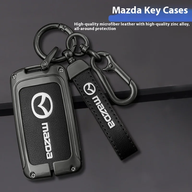 Per Mazda Axela Atenza 3 2 6 CX3 CX5 CX30 CX8 CX9 MX5 RX7 RX8 SKYACTIV Portachiavi per auto in lega di zinco Protezione remota Copertura chiave auto