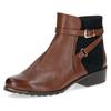 Stiefelette CAPRICE, Damen, Gr. 42, braun (cognac), Leder, Textil, klassisch, Schuhe, Blockabsatz, Boots mit Zierschnalle und Zierriemchen