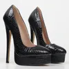 Caca Fetisch 18cm High Heels, sexy Plateau-Pumps,Pointed Toe Party Stage Pole Dance Schuhe, Slip On, große 45,46, rote Sonderfarben
