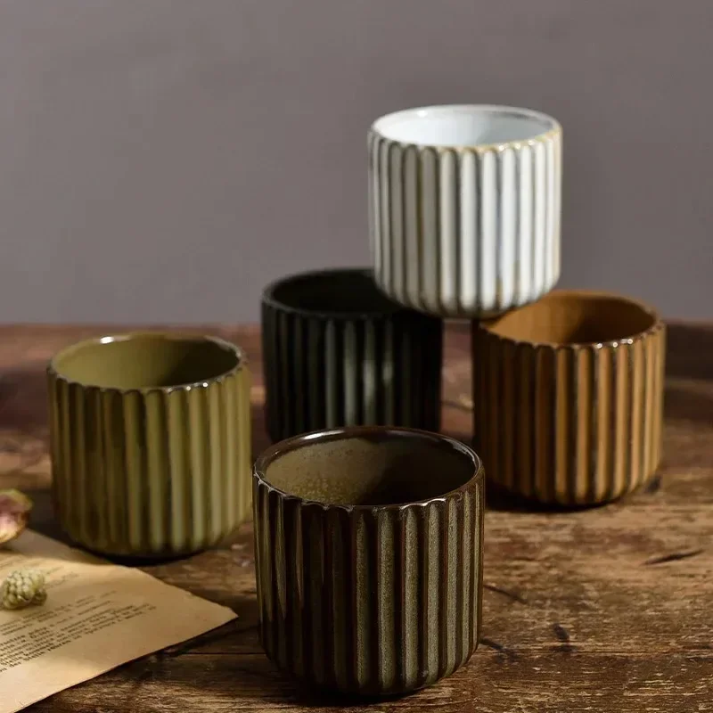 1PC Japanischen Stil Retro Keramik Tee Tasse Porzellan Teetassen Sake Tassen Kaffee Becher Wein Becher Wasser Becher Haushalt Nachmittag Teetasse Image