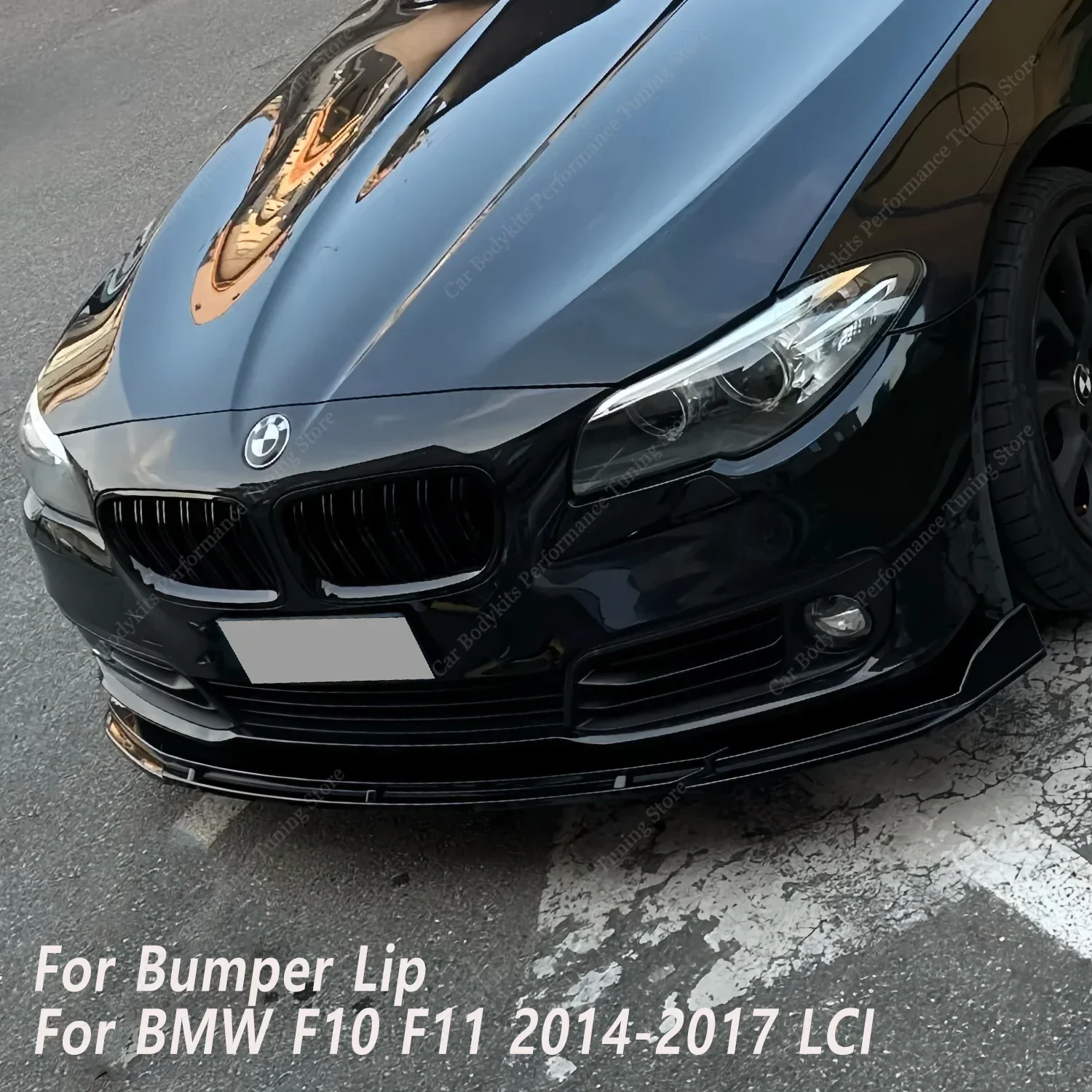 Für Bmw F10 F11 LCI 3Pcs Frontschürze Lip Spoiler Splitter Diffusor 520i 520d 530i 530i 530d 535i 550i 550d 2013-2016 Tuning Image