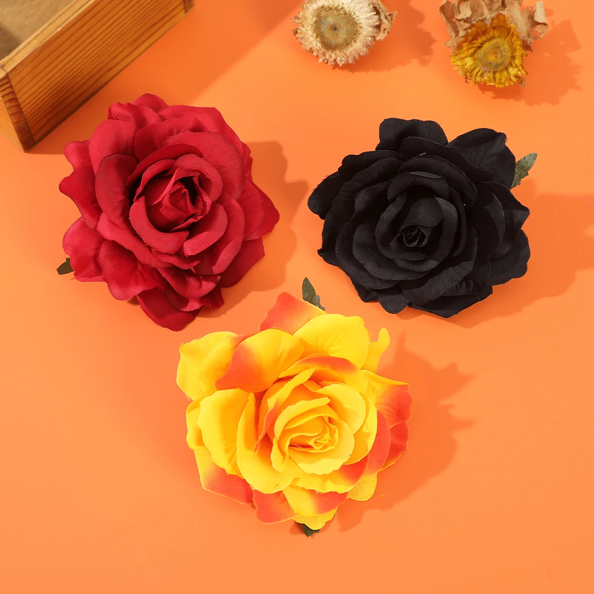 Awaytr Seide Rose Blumen Haarnadel Frauen wunderschöne Blume kleine Haar Kralle Haars pange Mädchen Pferdes chwanz Haarnadel Mode Haarschmuck Image