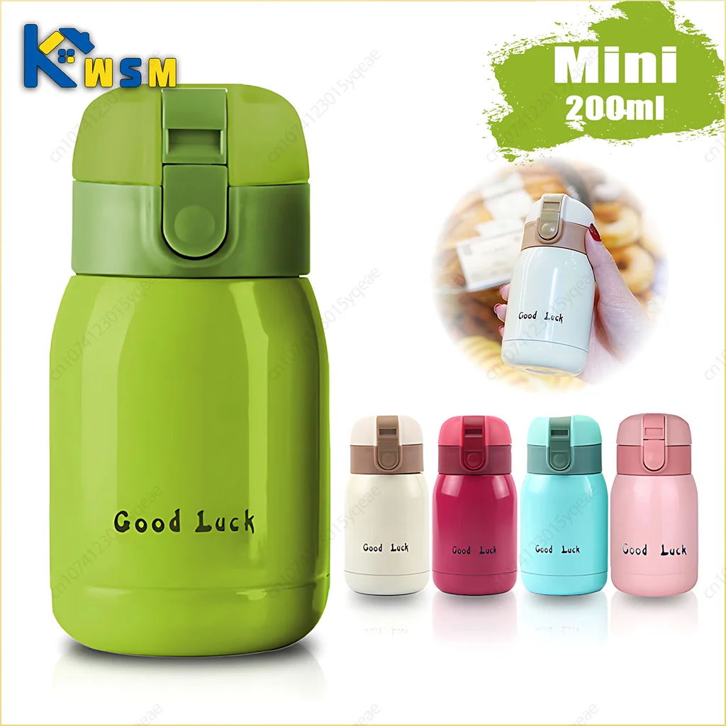 200 ml Nette Candy Mini Thermos Tasse Kinder Cartoon Wärmflasche Edelstahl Thermische Kaffeetasse Isolierflasche Isoliert Image