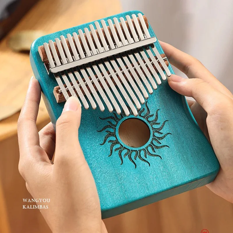 Hluru kalimba 21 tasten voll holz ahorn 17 tasten kalimba mit schallloch mbira für anfänger musik instrument Image