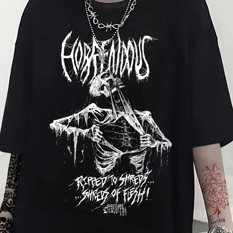 Gothic weibliche Punk dunkle Streetwear T-Shirt y2k T-Shirt Punk-Stil Kurzarm o Hals Sommer Sport Shirt Mode Jogging Top