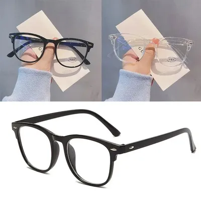 Ultraleichte Brille Retro Transparenter Rahmen Einfache Männer Frauen Anti Blaues Licht Gläser Party Dekorieren Brillen Gefälschte Gläser Image
