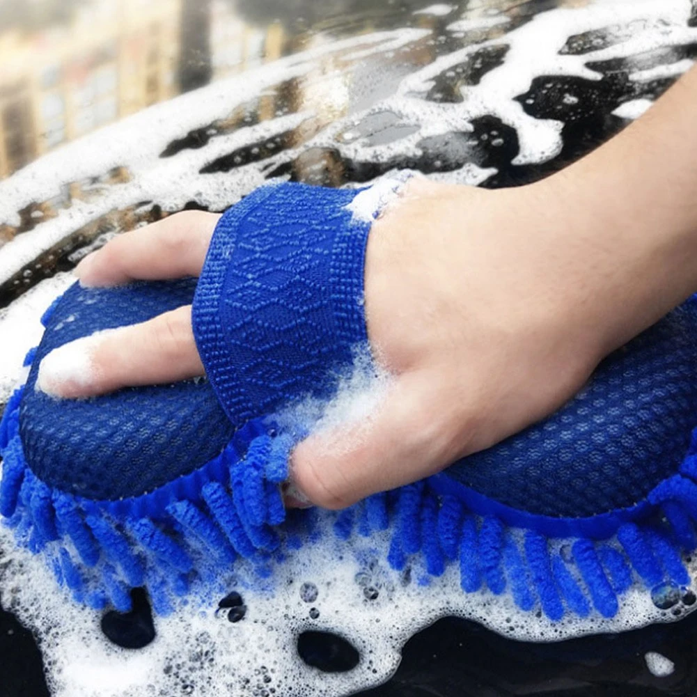 Schwamm Reinigung Auto Pflege Detaillierung Pinsel Waschen Handtuch Mikrofaser Chenille Auto Waschmaschine Auto Handschuhe Styling Zubehör Gadget Image