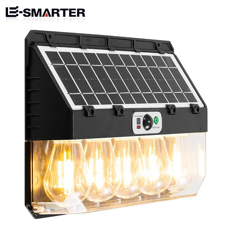 Outdoor Solar Wand Lampe Drei Modi Wolfram Filament Lampe IP65 Wasserdichte Induktion Lampe Haushalt Licht Garten Wand Licht