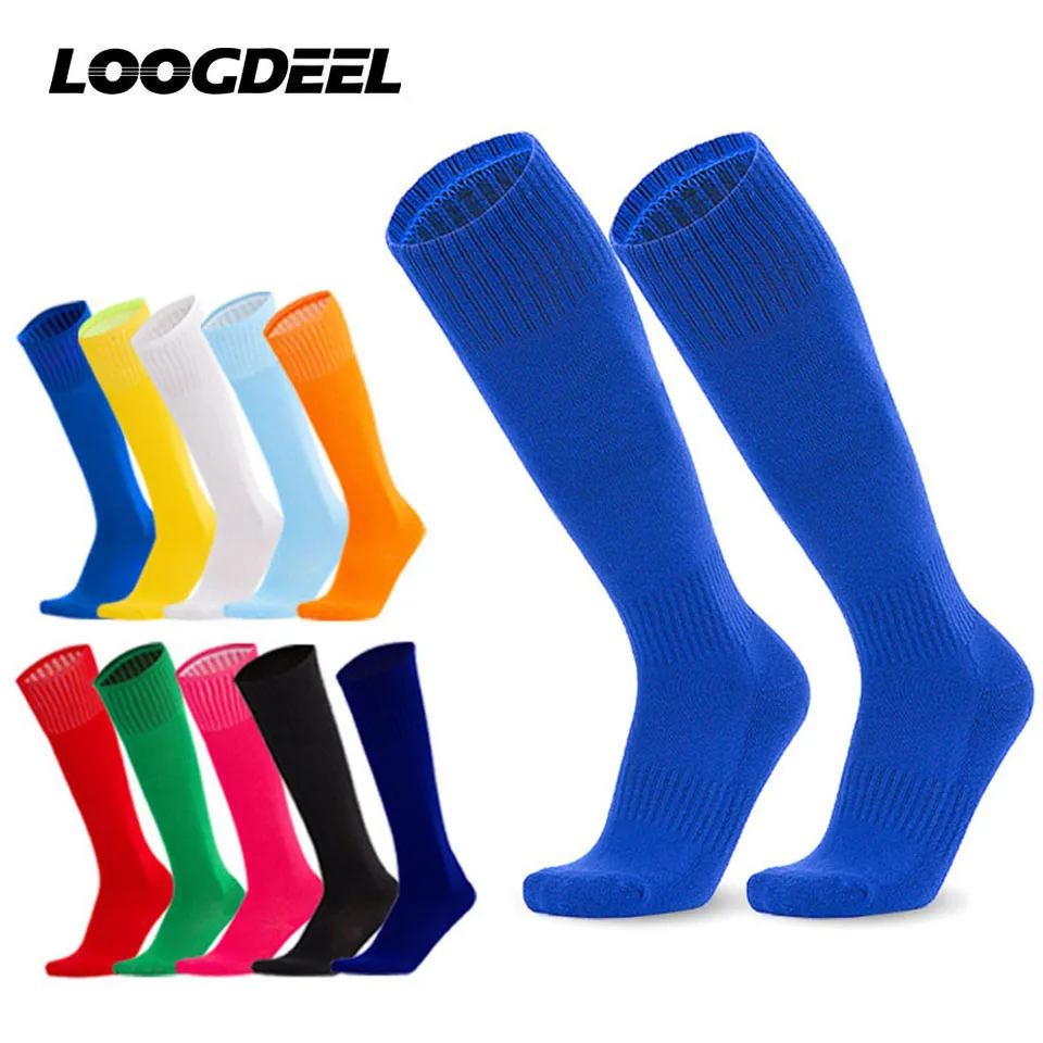 Loogdeel Fußball-Sportsocken, langes Knie, Baumwolle, einfarbig, Kinder-Leggings, Strümpfe, Fußball, Baseball, Knöchel, Erwachsene, Kinder, Socken Image