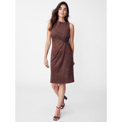 J.McLaughlin Women's Lynda Faux Suede Dress Mocha, Size Small | Nylon/Spandex/Leather