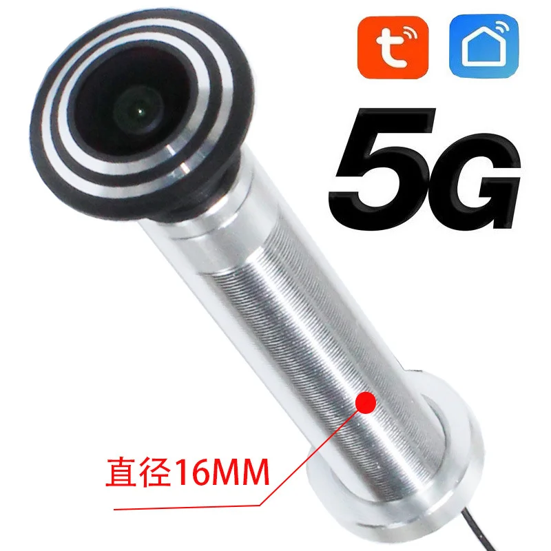 5G und 2,4G Tuya Durchmesser 16MM Weitwinkel-Sicherheitstür Guckloch WiFi drahtlose Türklingel Cat-Eye-Kamera Image